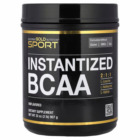 California Gold Nutrition Instantized BCAA Powder with L-Leucine, L-Isoleucine, and L-Valine, Unflavored, 2 lb (907 g)