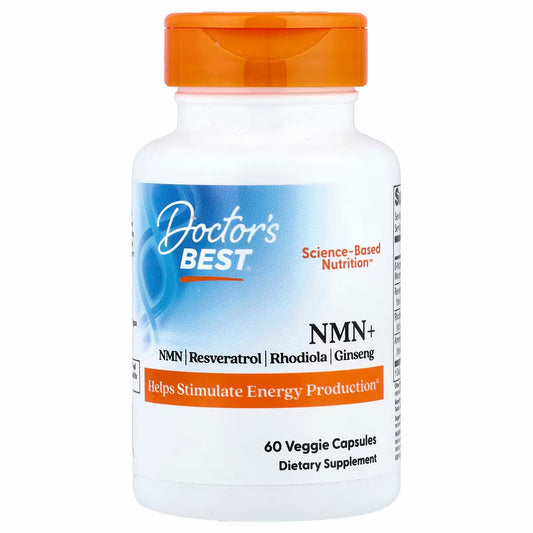Doctor's Best NMN+ Resveratrol, Rhodiola and Ginseng, 60 Veggie Capsules