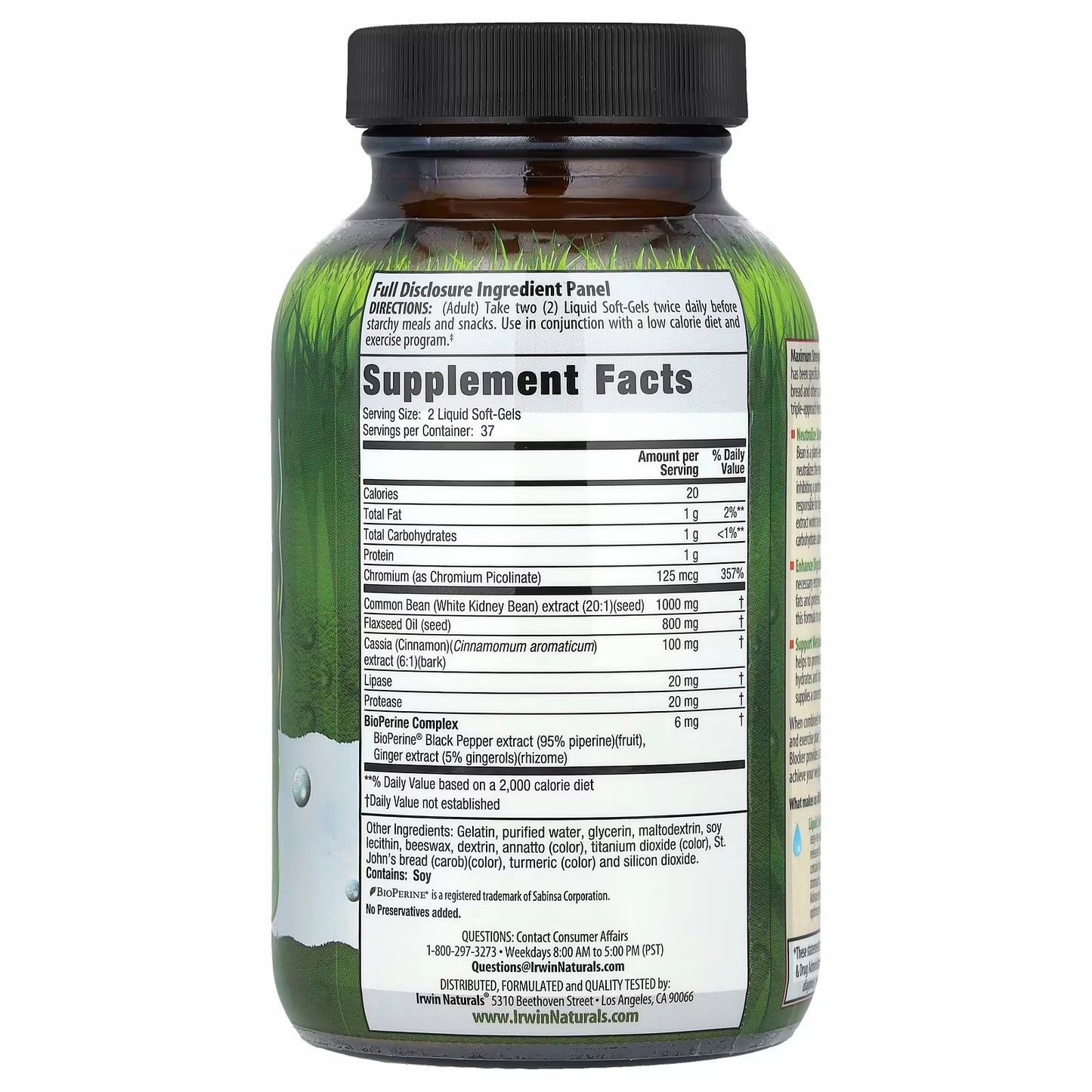 rwin Naturals 3-In-1 Carb Blocker®, Maximum Strength, 75 Liquid Soft-Gels