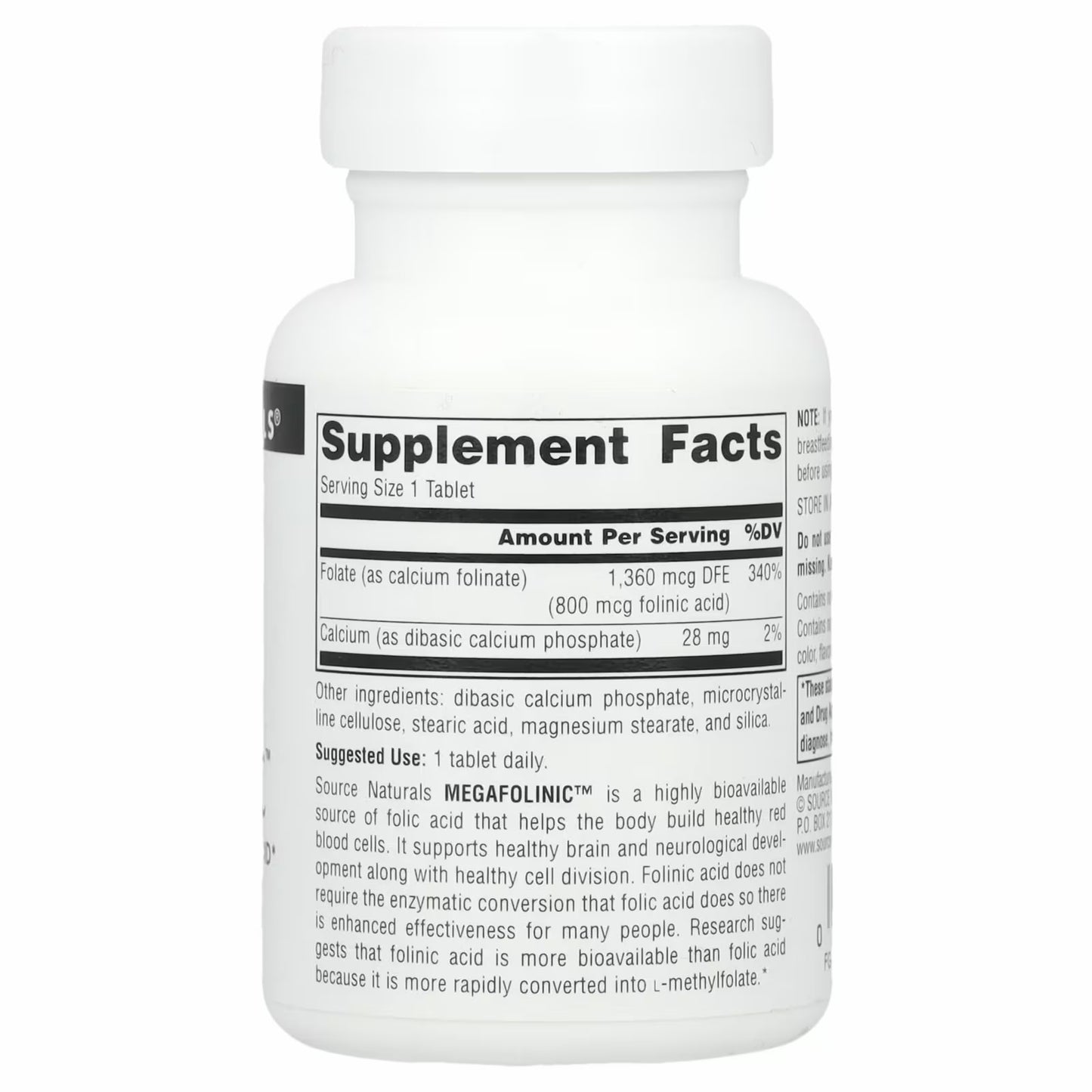 Source Naturals MegaFolinic™, 800 mcg, 120 Tablets