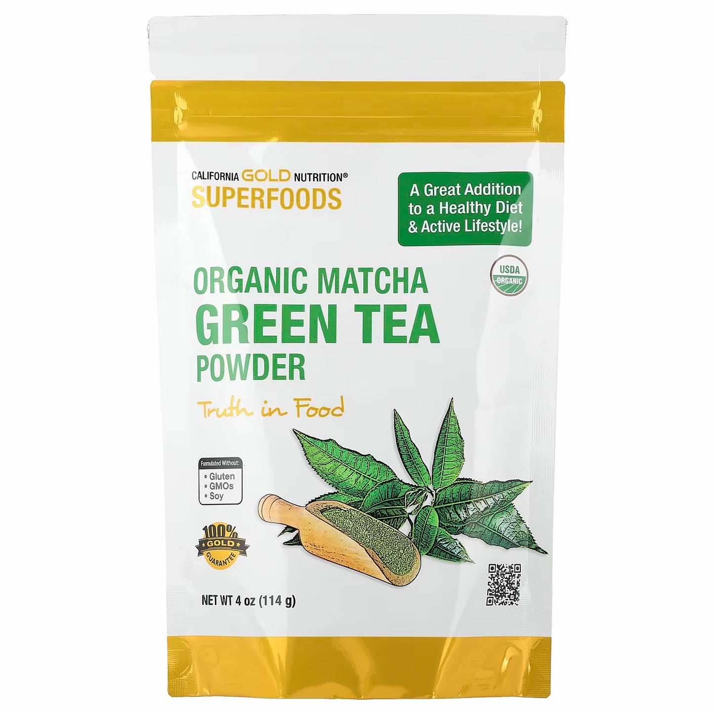 California Gold Nutrition Superfoods, Organic Matcha Green Tea Powder, 4 oz (114 g)