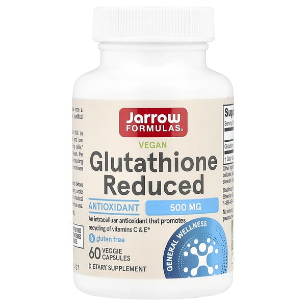 Jarrow Formulas, Vegan Glutathione Reduced, 500 mg, 60 Veggie Cap