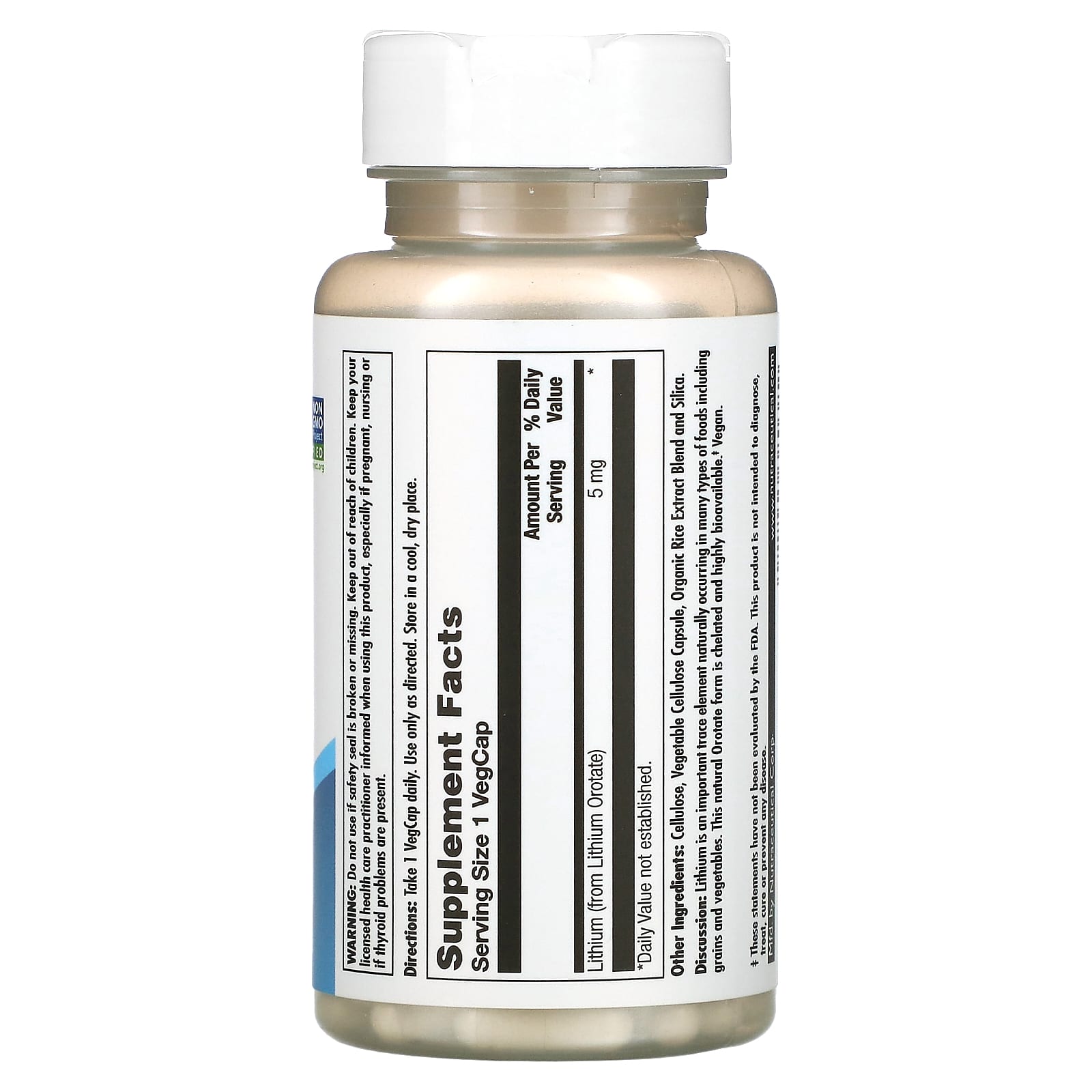 Supplement bottle with label on a white background
