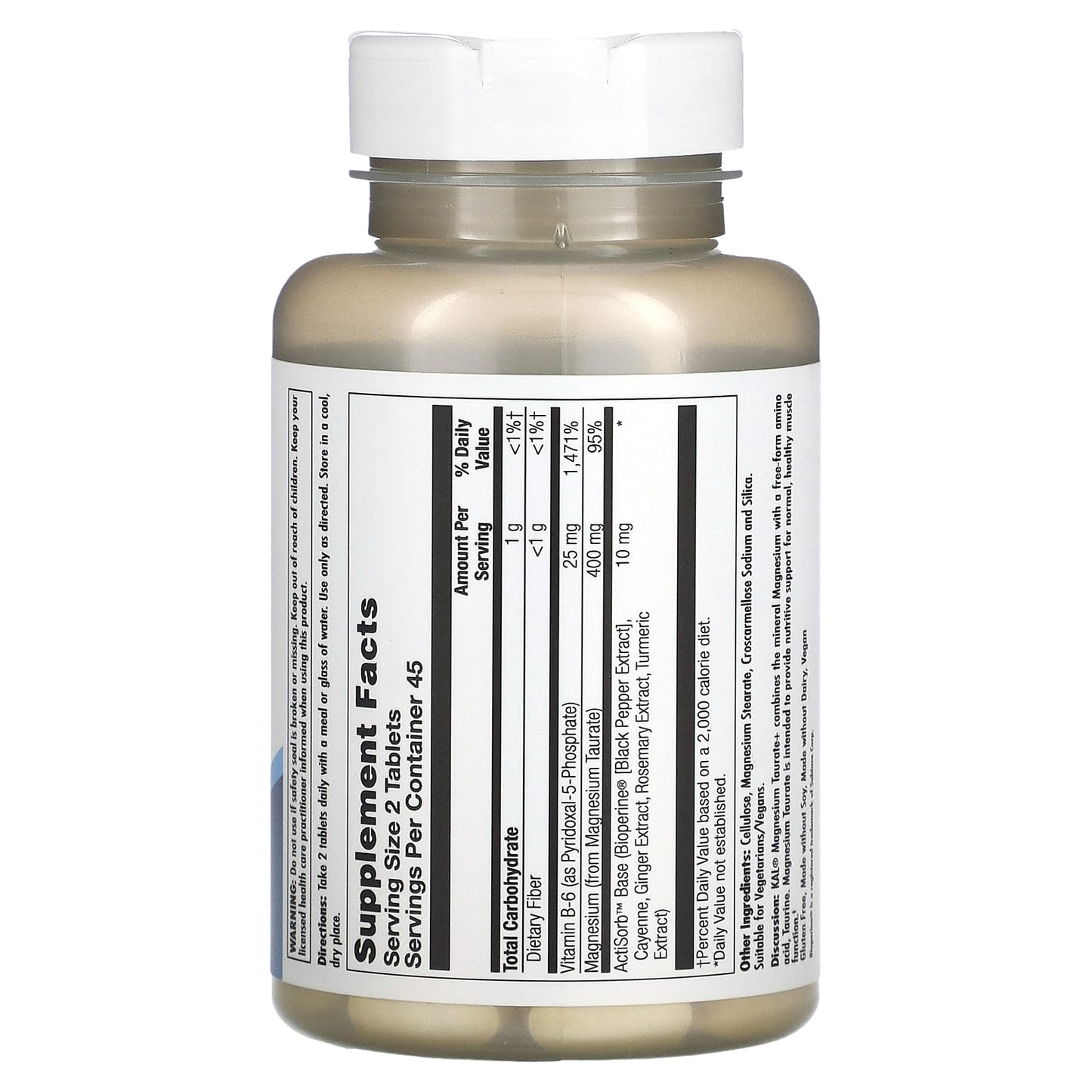 Supplement bottle with label on a white background