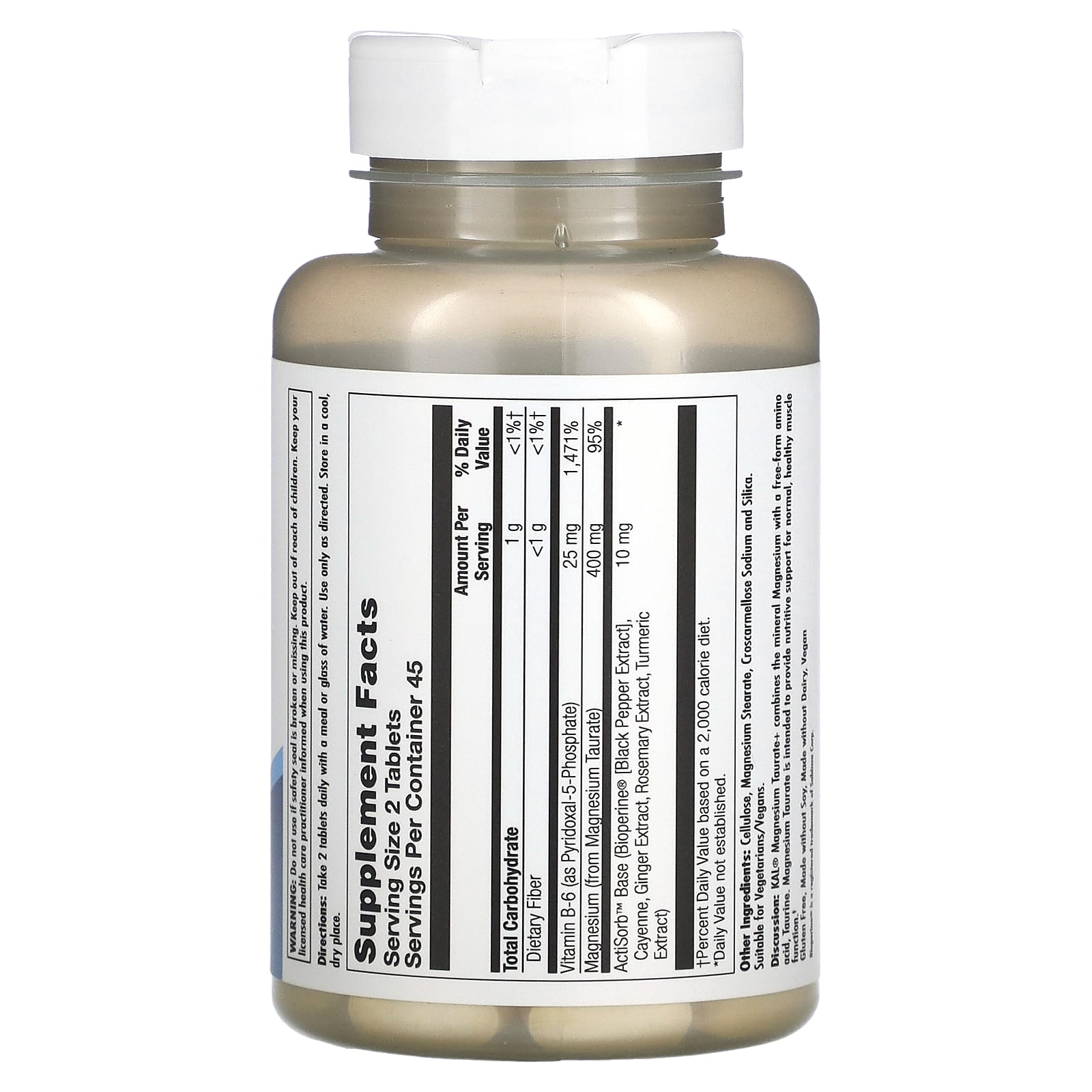 Supplement bottle with label on a white background