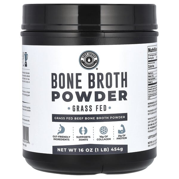 Left Coast Performance, Bone Broth Powder, Beef, (454 G)