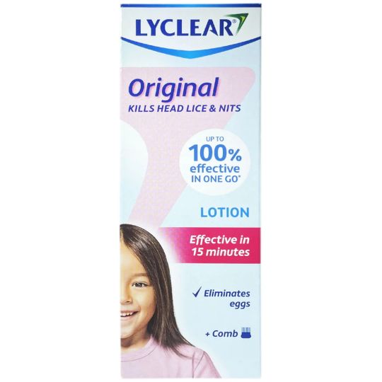 Lotion de traitement Lyclear avec peigne pour poux et lentes