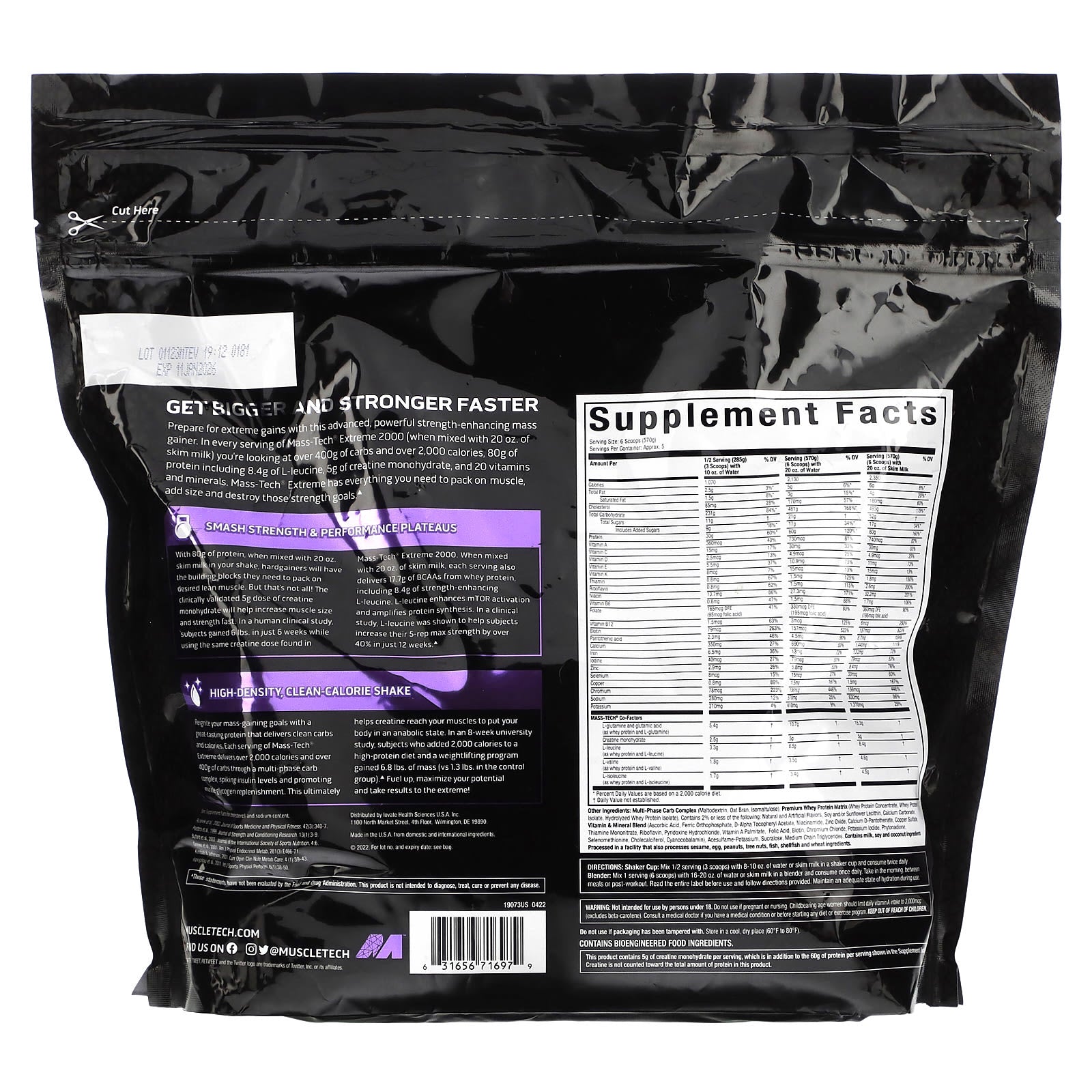Black supplement package with 'Supplement Facts' label on a white background