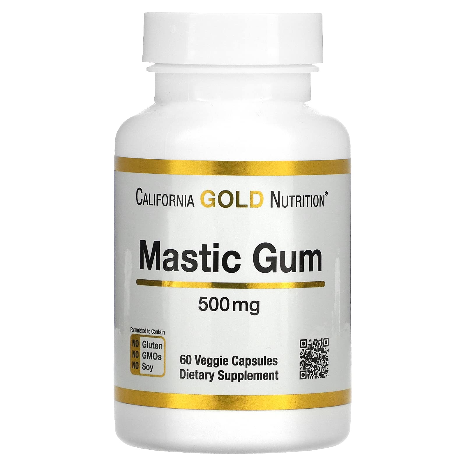 CALIFORNIA GOLD NUTRITION MASTIC GUM 500MG WITH 60 VEGGE CAPSULES