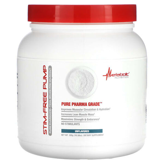 Metabolic Nutrition, Stim-Free Pump, Unflavored, 10.58 oz (300 g) 30 Servings