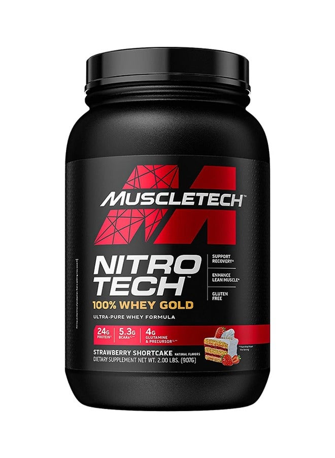 MuscleTech, Nitro Tech, 100% Whey Gold, Génoise aux fraises, 907 g (2,00 lb)