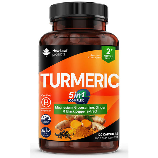New leaf Turmeric 5In1 Complex Capsules
2 Month Supply