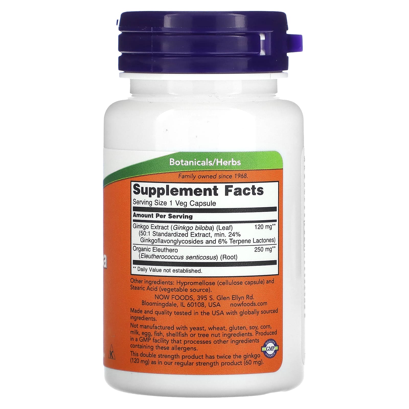 Supplement bottle with label on a white background