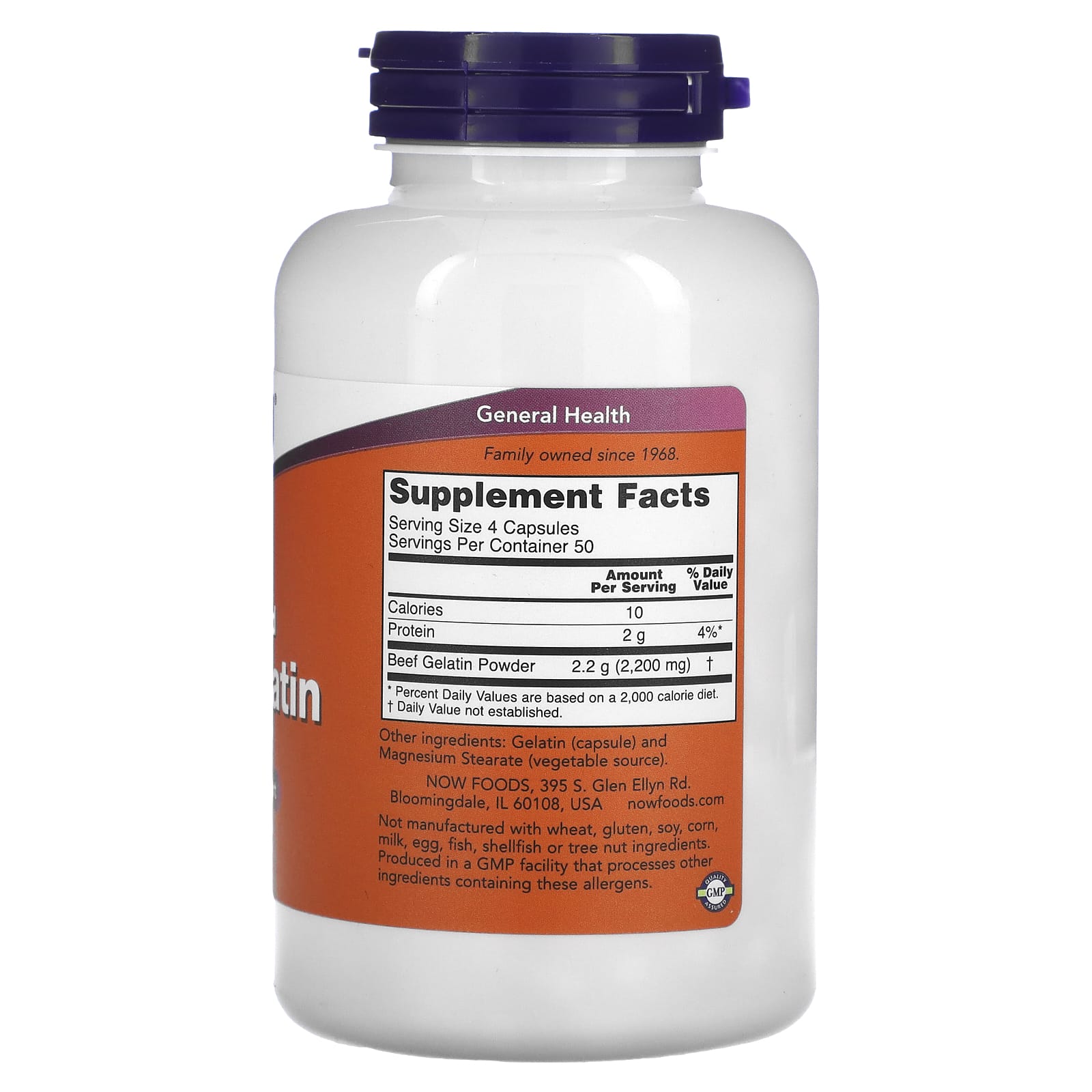 Supplement bottle with label on a white background