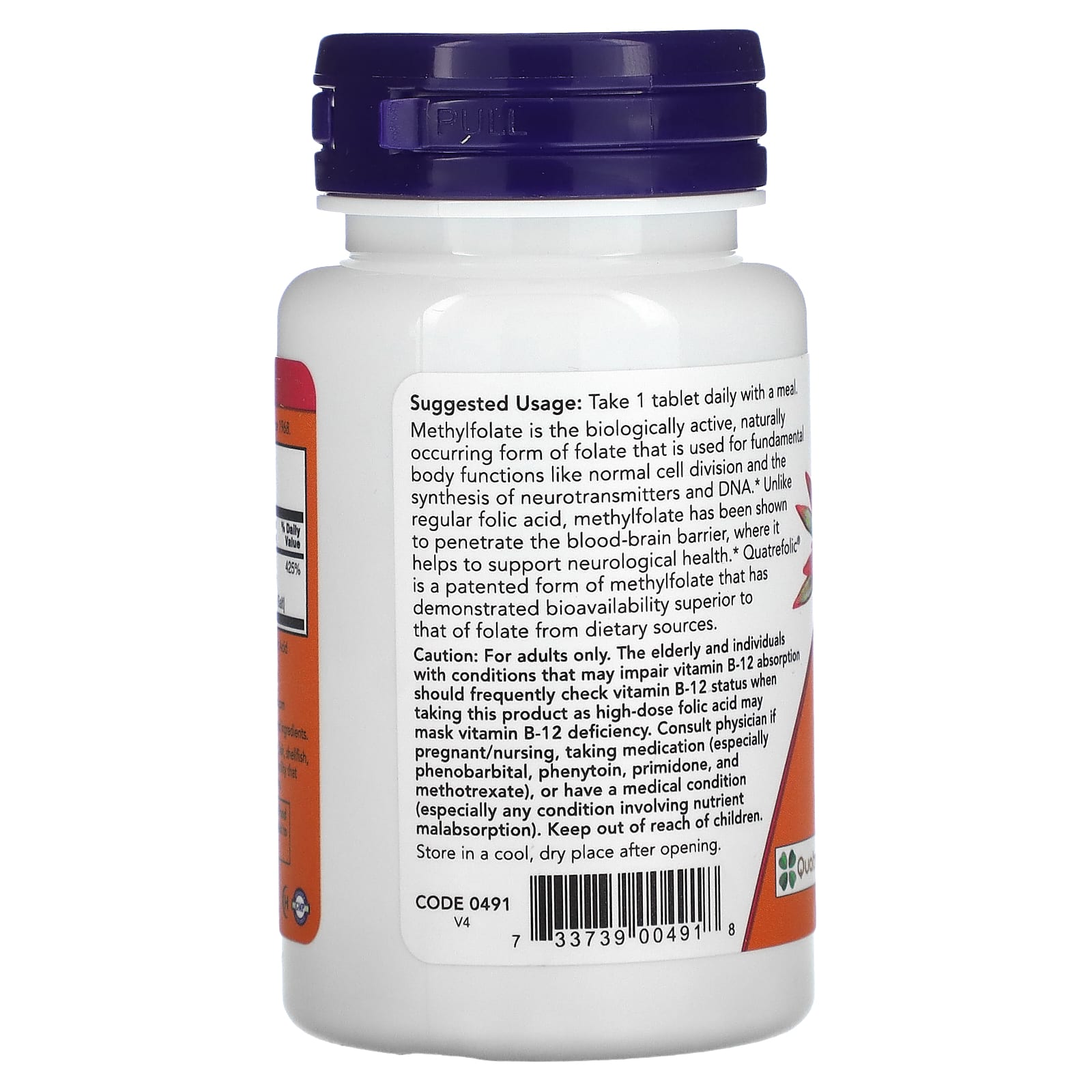 NOW Foods, Methyl Folate, 1,000 mcg, 90 Tablets