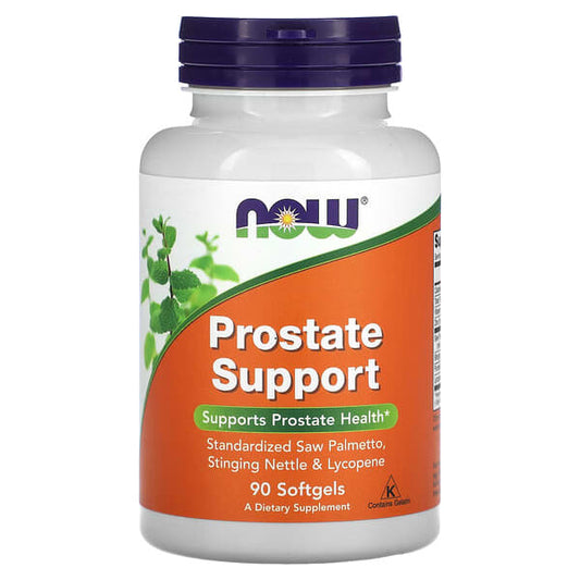 now prostate support supplement bottle on a white background