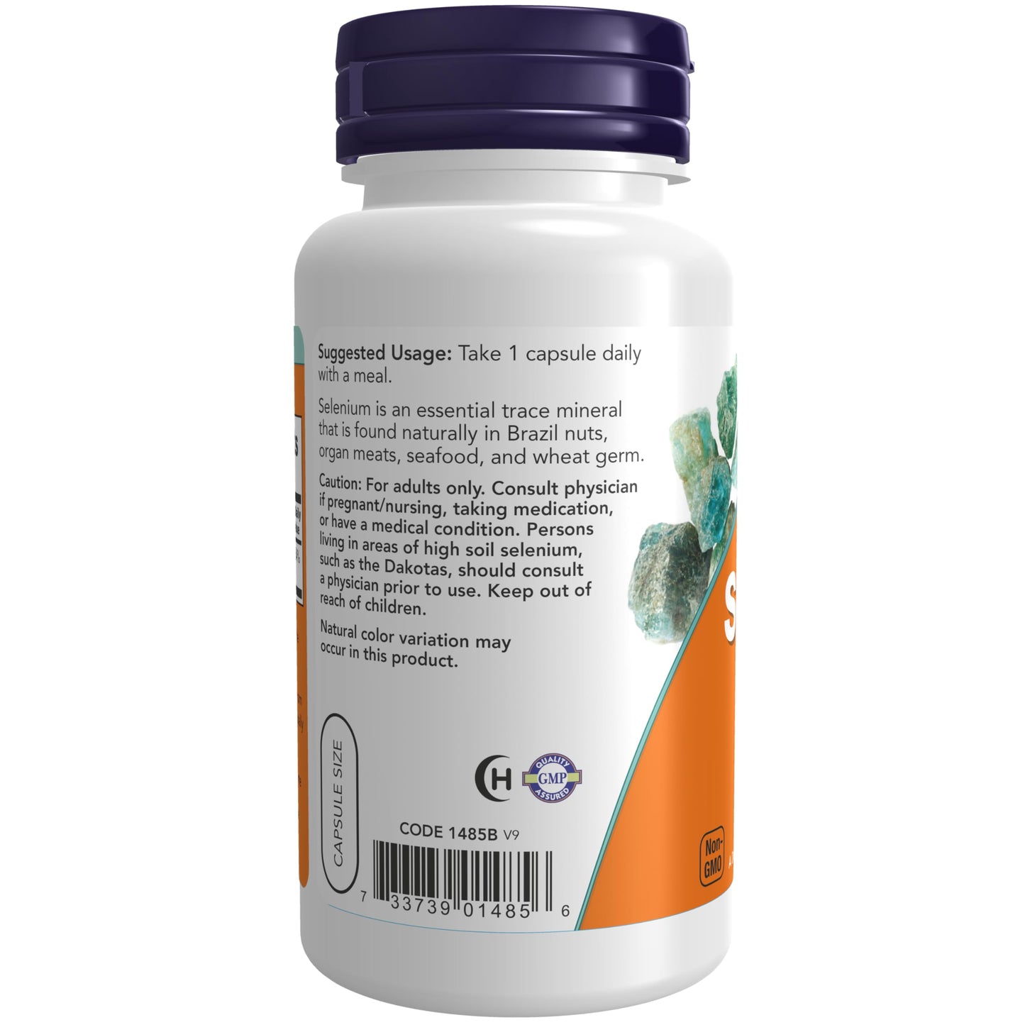 Vitamin supplement bottle with label on a white background