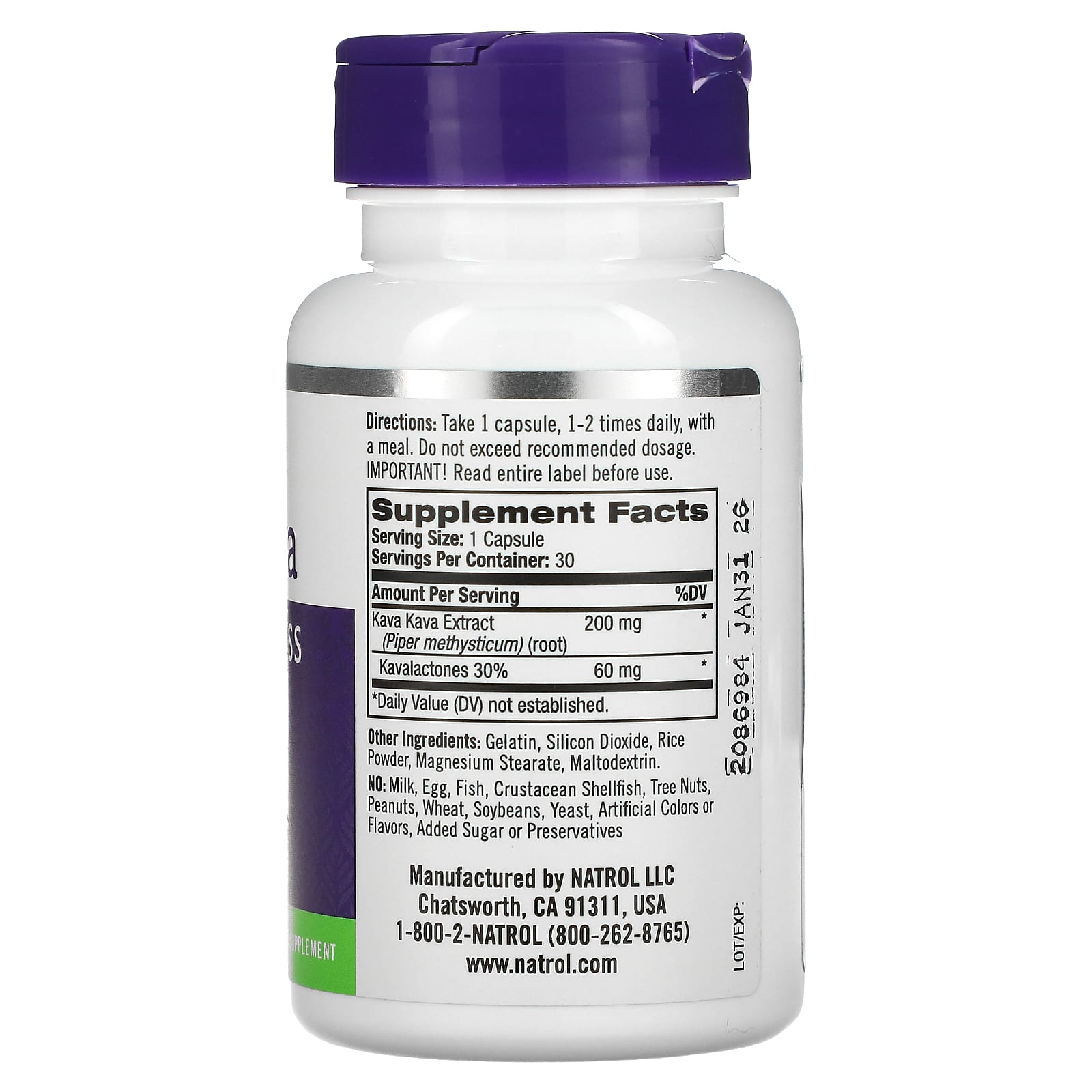 Supplement bottle with label on a white background
