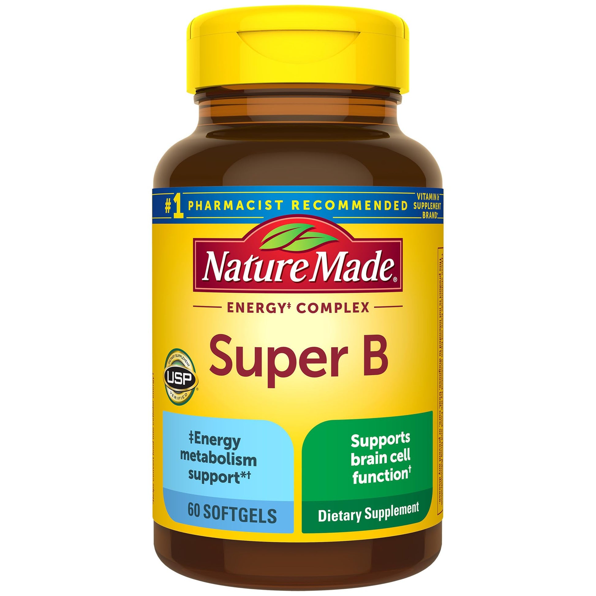 Nature Made Super B dietary supplement bottle on a white background