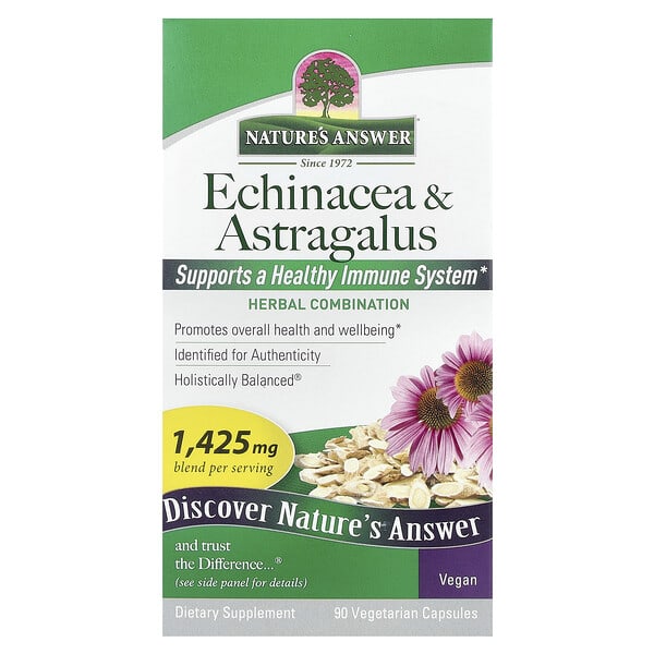 Nature's Answer Echinacea & Astragalus supplement packaging on a white background