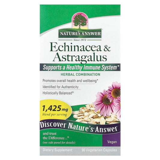Nature's Answer Echinacea & Astragalus supplement packaging on a white background