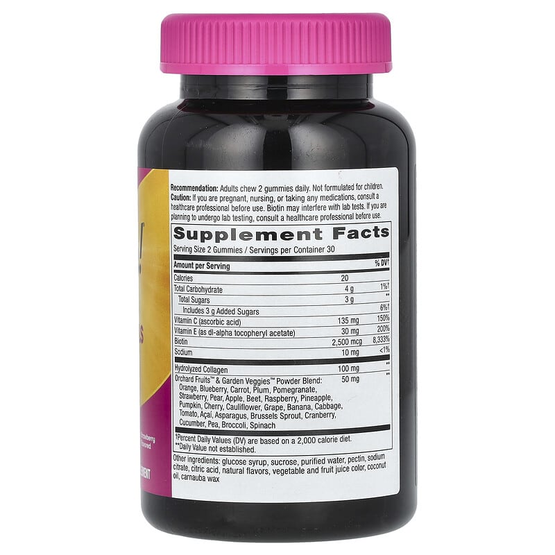 Nature's Way Alive! Hair, Skin & Nails gummy supplement bottle on a white background