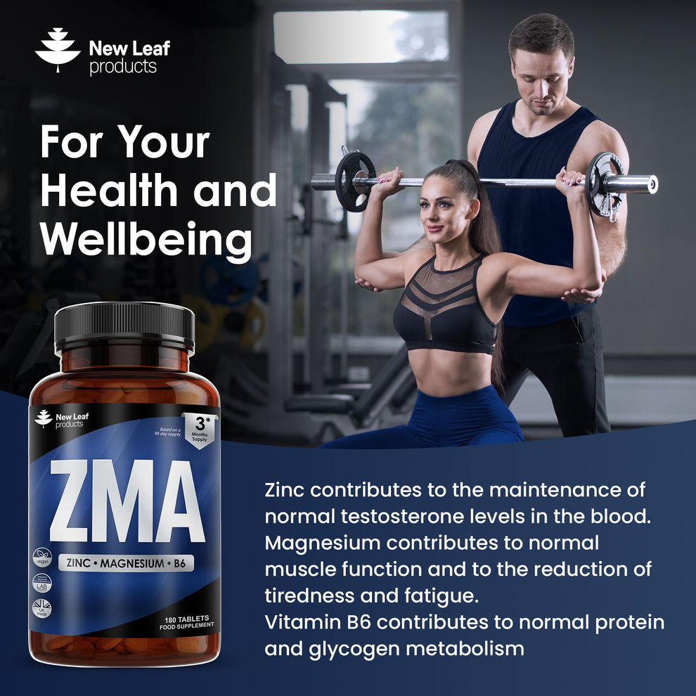 New leaf Zinc Magnésium Vitamine B6 ZMA Comprimés
3 mois de traitement