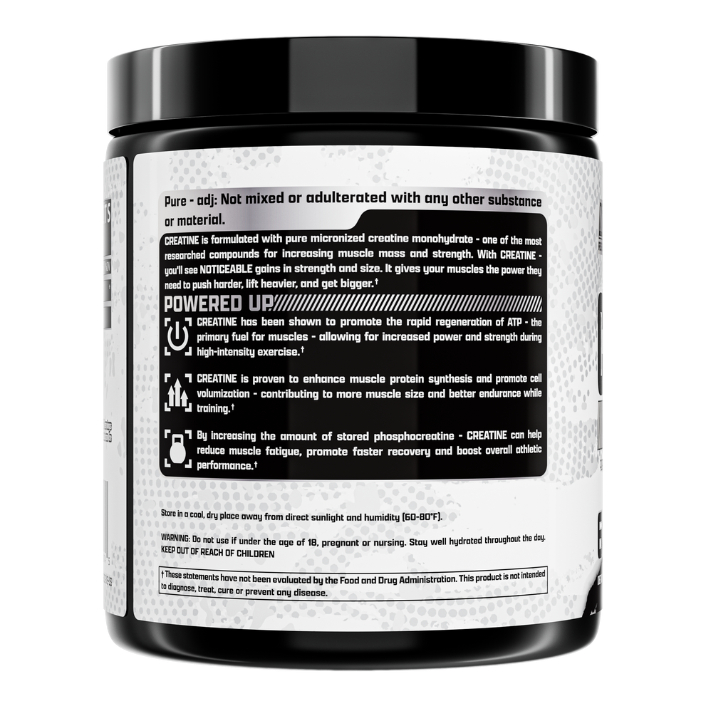 Nutrex Creatine Monohydrate supplement container on a white background