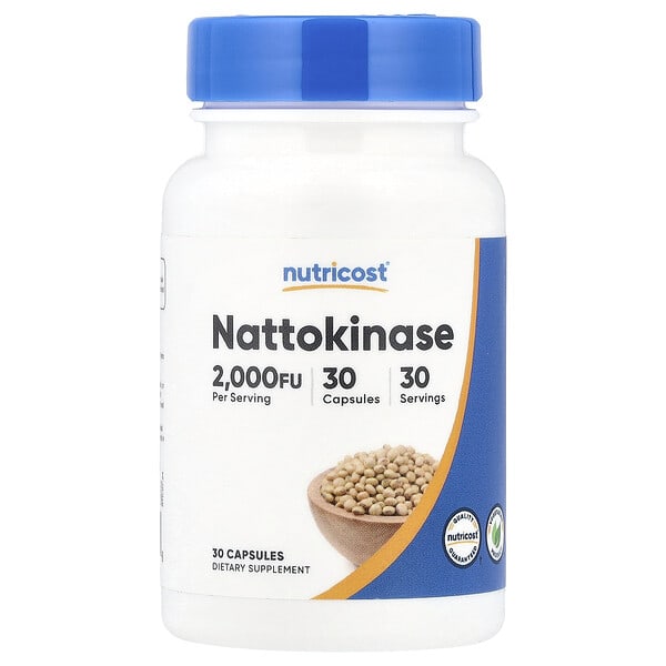Nutricost Nattokinase supplement bottle on a white background