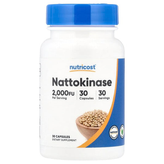 Nutricost Nattokinase supplement bottle on a white background