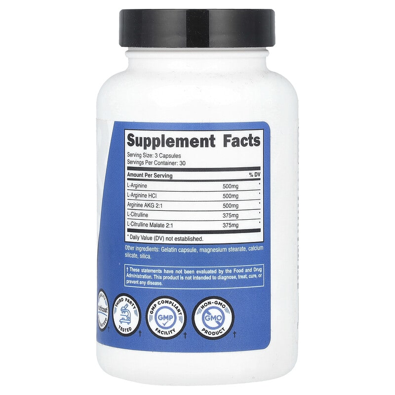 Nutricost Nitric Oxide Booster supplement bottle on a white background