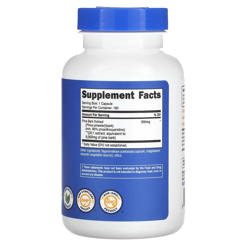Nutricost Pine Bark Extract supplement bottle on a white background