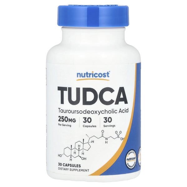 Nutricost TUDCA supplement bottle on a white background