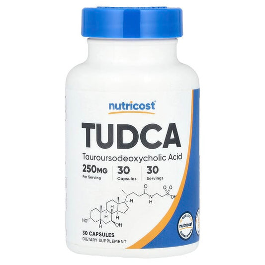 Nutricost TUDCA supplement bottle on a white background