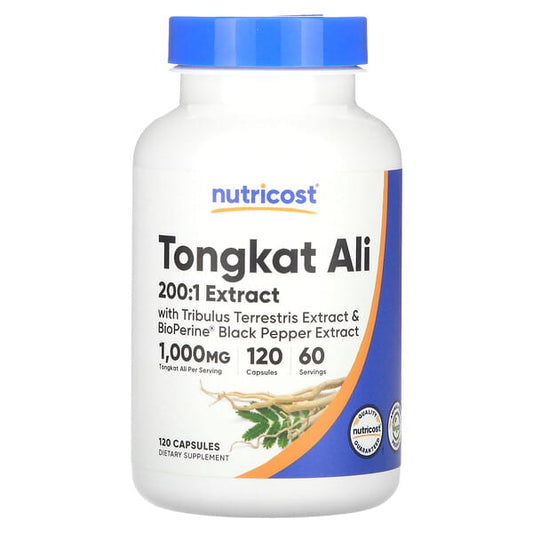 Nutricost Tongkat Ali supplement bottle on a white background