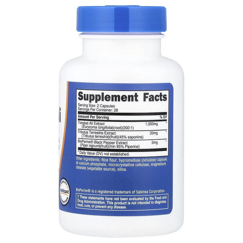 Nutricost, Tongkat Ali, 1 000 mg, 56 Capsules (500 mg par capsule)