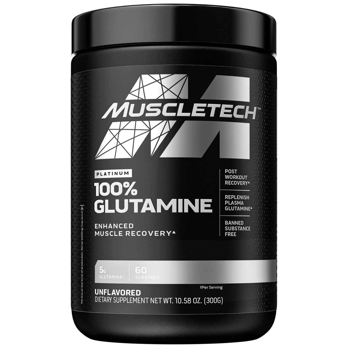 Platinum 100% Glutamine Powder Unflavored Amino 60 Servings