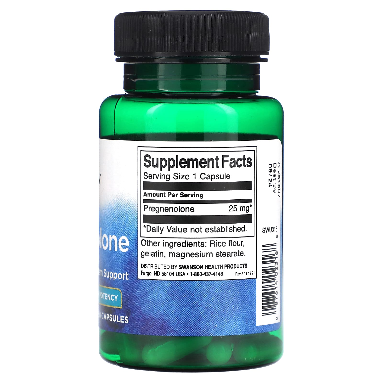 Pregnenolone, High Potency, 25 mg, 60 Capsules