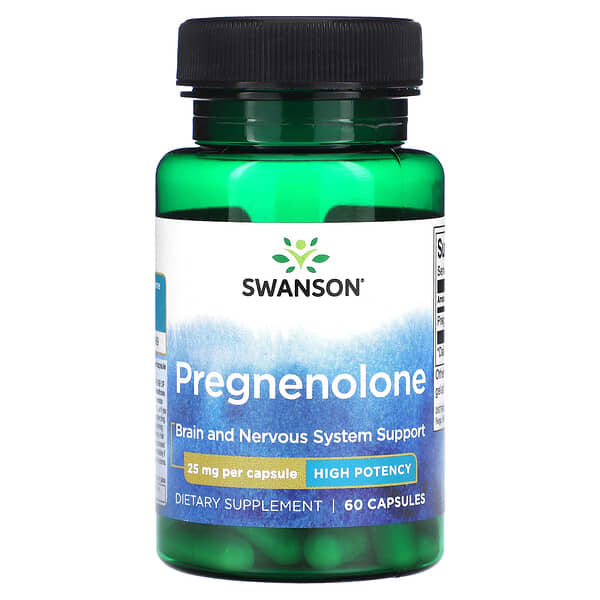 Pregnenolone, High Potency, 25 mg, 60 Capsules