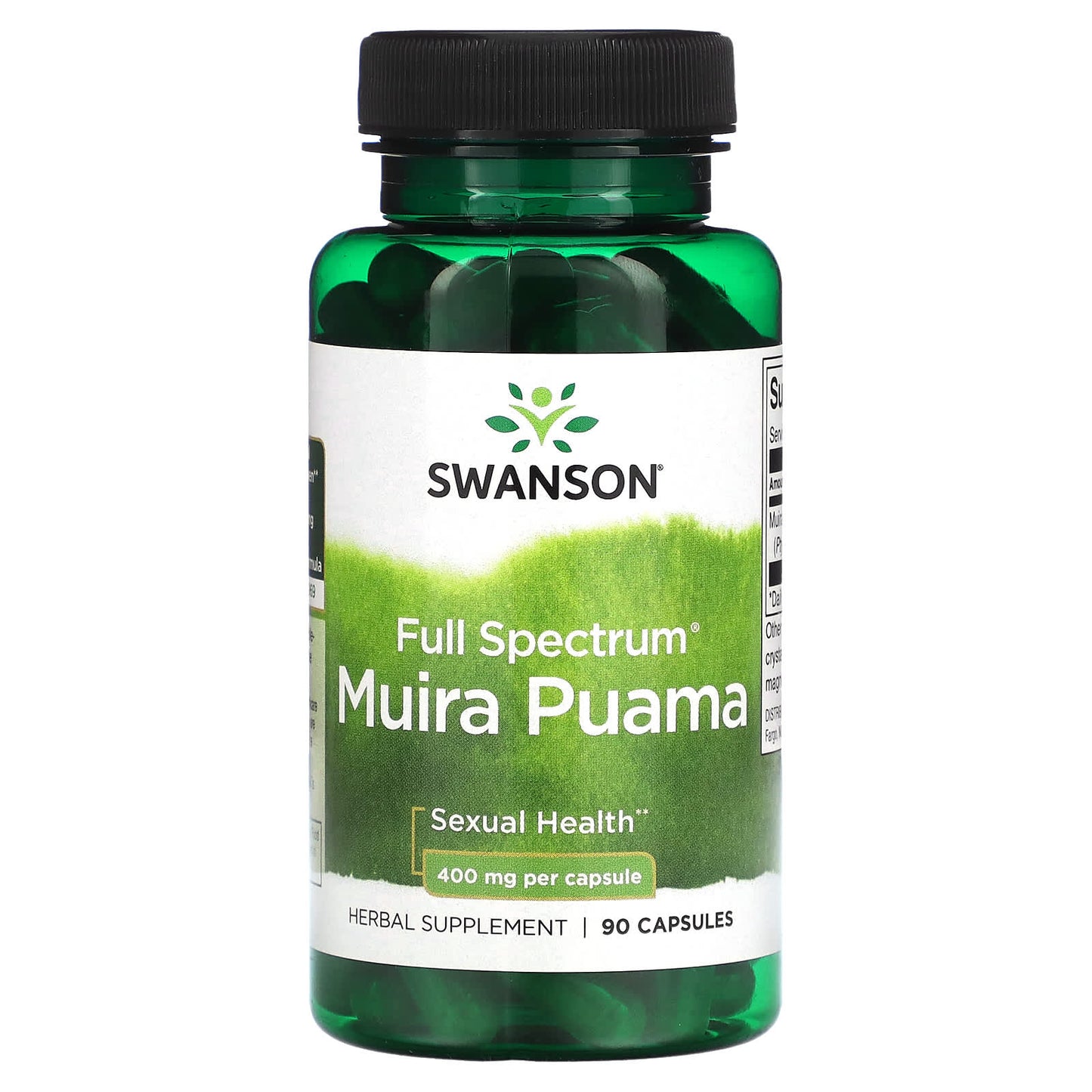 Swanson Full Spectrum Muira Puama supplement bottle on a white background