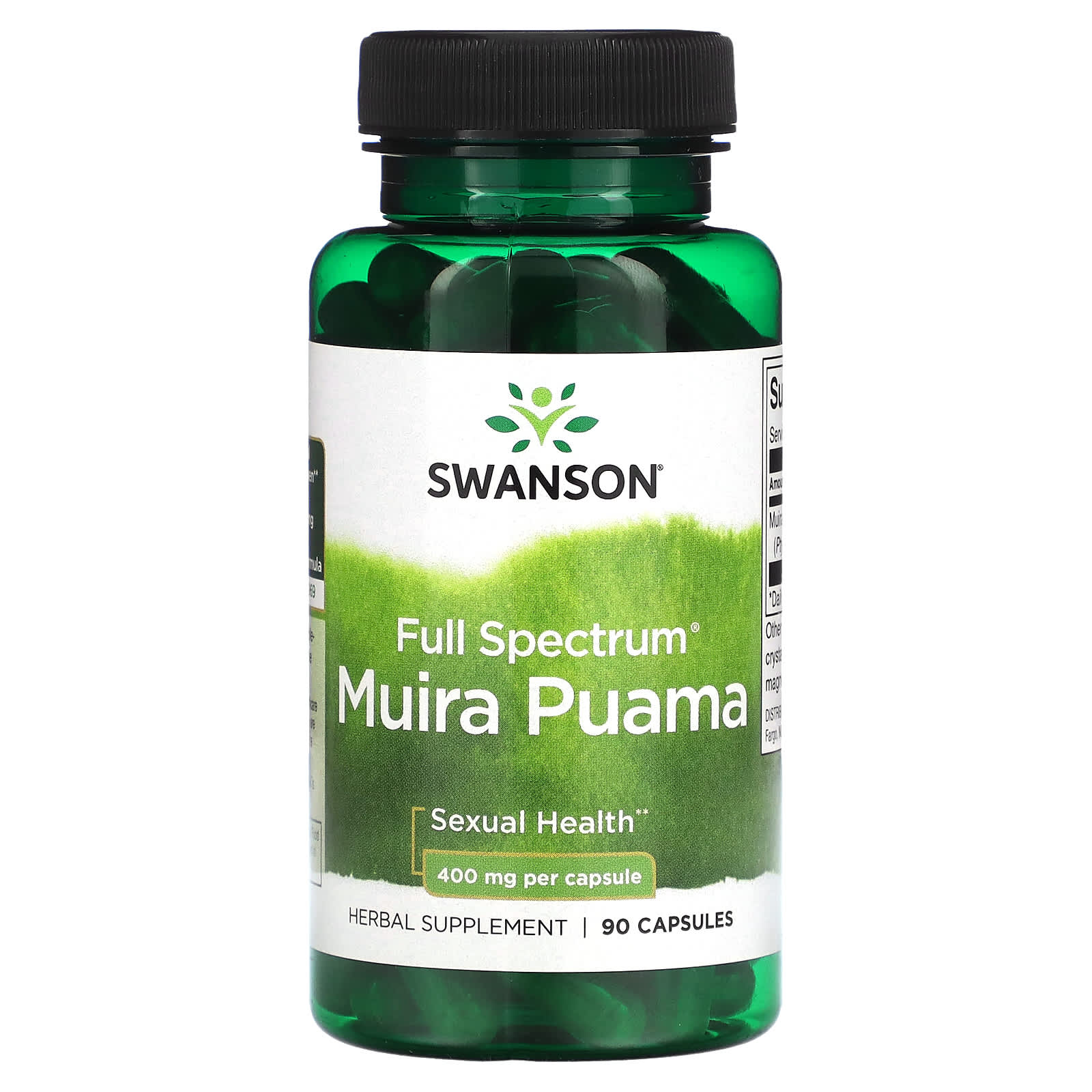 Swanson Full Spectrum Muira Puama supplement bottle on a white background