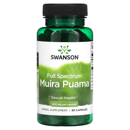 Swanson Full Spectrum Muira Puama supplement bottle on a white background