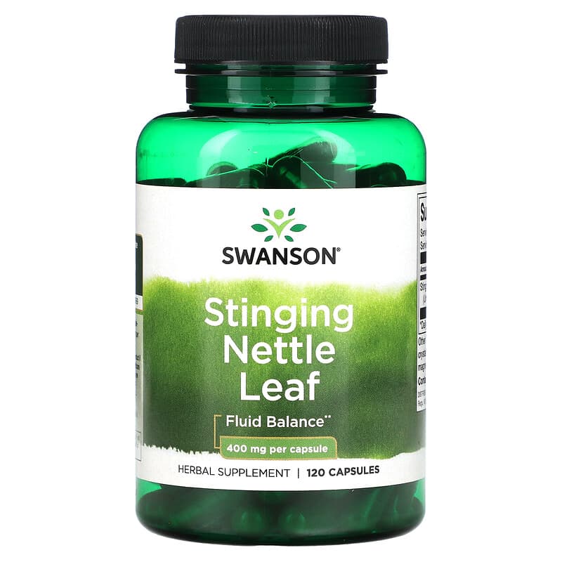 Swanson Stinging Nettle Leaf supplement bottle on a white background