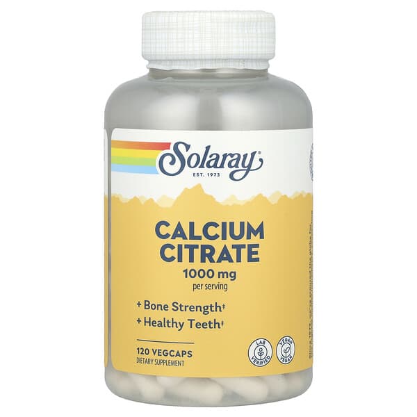Solaray Calcium Citrate supplement bottle on a white background