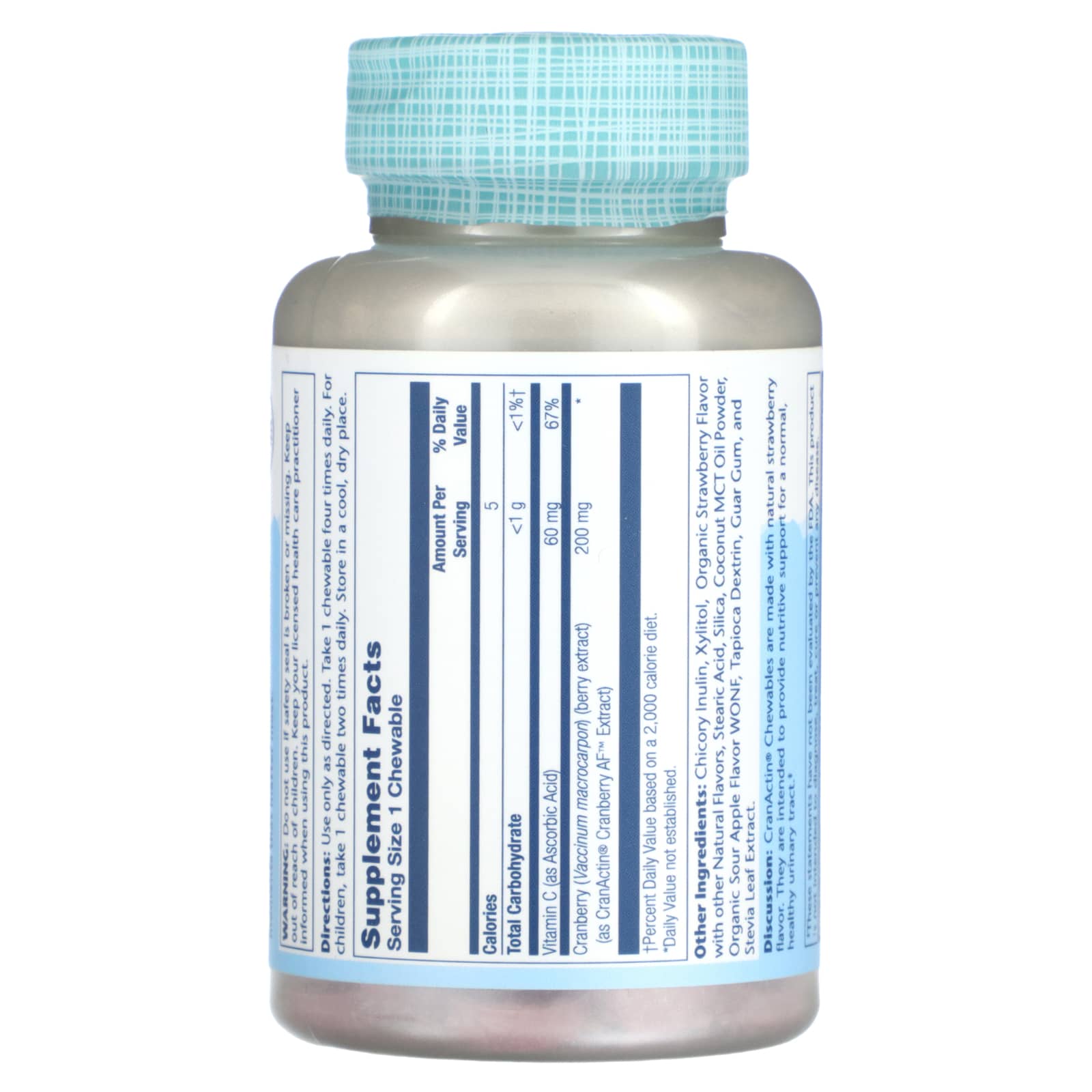 Solaray, Cranactin, Chewables,Cranberry 200 Mg, 60 Chewables