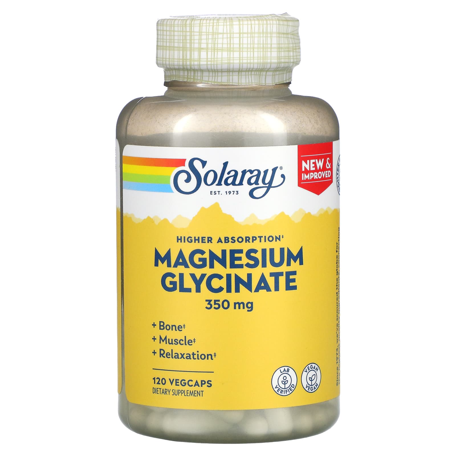 Solaray Magnesium Glycinate supplement bottle on a white background