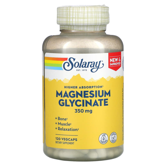 Solaray Magnesium Glycinate supplement bottle on a white background