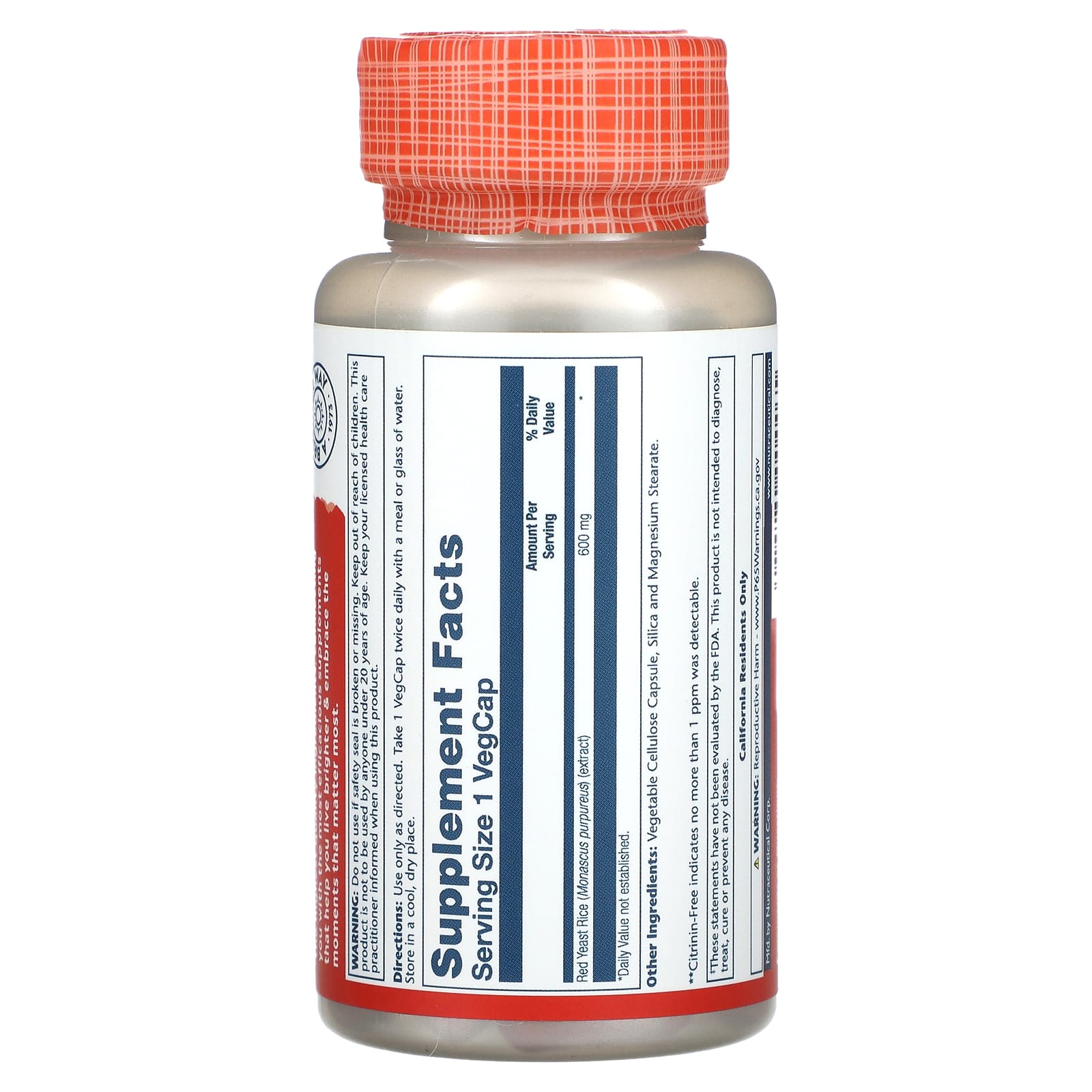 Supplement bottle with label on a white background