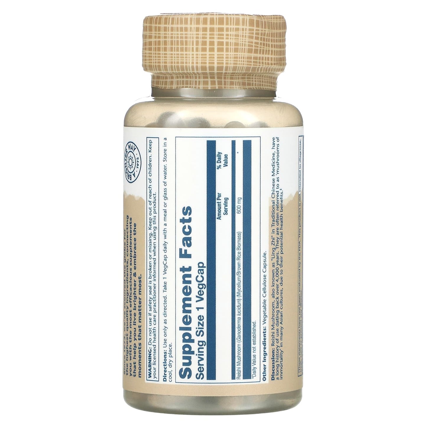 Supplement bottle with label on a white background
