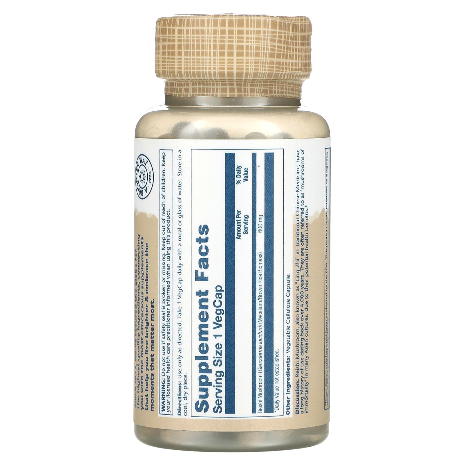 Supplement bottle with label on a white background